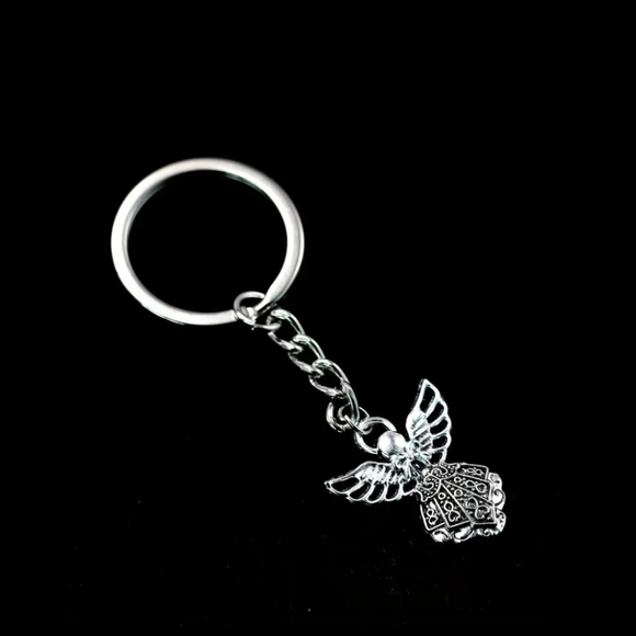 Elegant Silver Guardian Angel Keychain. NEW! - Picture 2 of 5